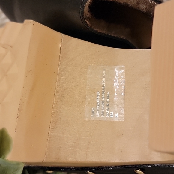 Aerosols | FURY | Black Leather Faux Fur Lined Clogs - Picture 9 of 14